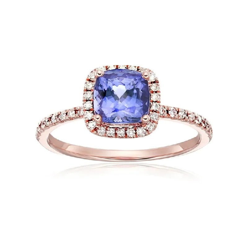Tourmaline Gemstone Rings in 18K Two - Tone Gold with a Floral - Shaped Setting for a Feminine Touch10k Rose Gold Tanzanite and Diamond Cushion Halo Engagement Ring, Size 7 Tourmaline Gemstone Rings in 18K Two - Tone Gold with a Floral - Shaped Setting for a Feminine Touch10k Rose Gold Tanzanite and Diamond Cushion Halo Engagement Ring, Size 7