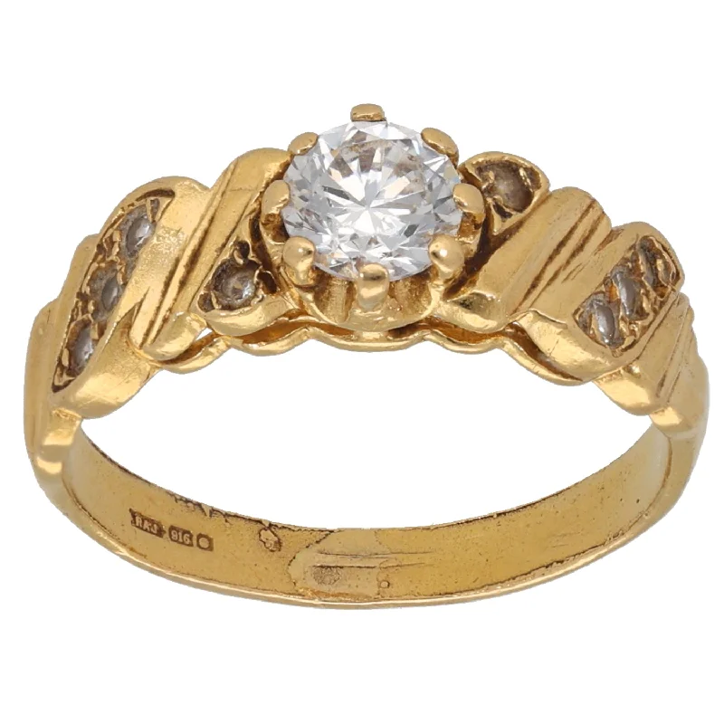 Men's Citrine Engagement Rings in Stainless Steel with a Stackable Band Design22ct Gold Cubic Zirconia Solitaire Ring with Accent Stones Size L Men's Citrine Engagement Rings in Stainless Steel with a Stackable Band Design22ct Gold Cubic Zirconia Solitaire Ring with Accent Stones Size L