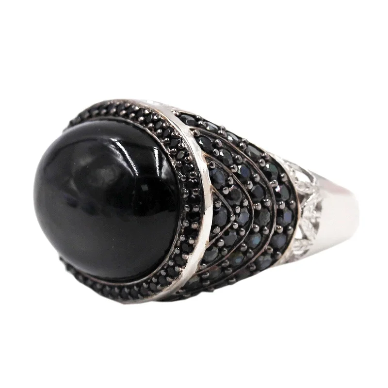 Ruby Gemstone Rings in 14K Yellow Gold with a Solitaire Setting for a Classic and Bold Statement925 Sterling Silver Black Onyx and Black Spinel Ruby Gemstone Rings in 14K Yellow Gold with a Solitaire Setting for a Classic and Bold Statement925 Sterling Silver Black Onyx and Black Spinel