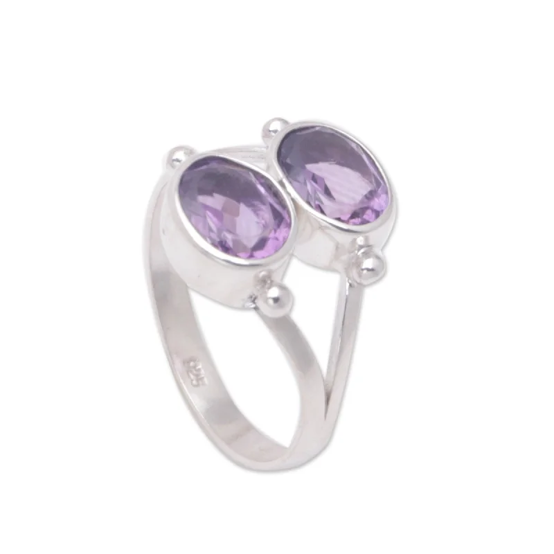 Opal Gemstone Rings in Rose Gold with a Milgrain Edge for a Feminine and Romantic StyleSterling Silver 'Twin Spirits' Amethyst Ring Opal Gemstone Rings in Rose Gold with a Milgrain Edge for a Feminine and Romantic StyleSterling Silver 'Twin Spirits' Amethyst Ring