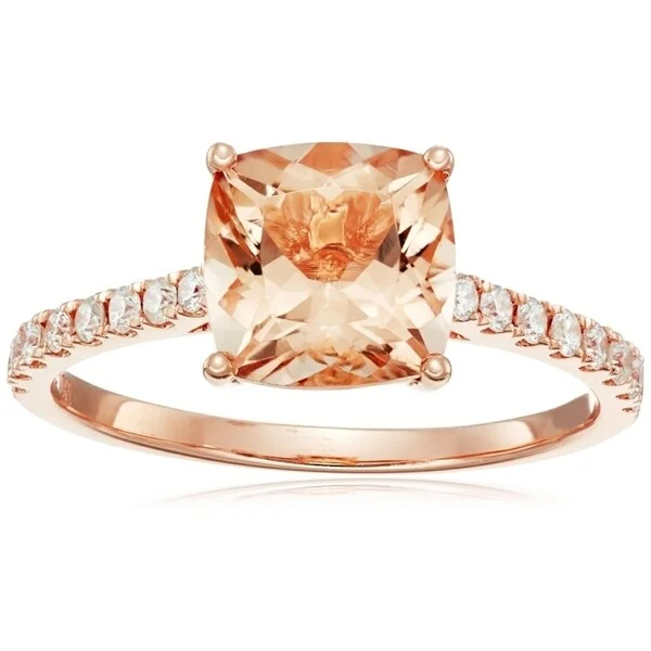 Emerald Gemstone Rings Set in Platinum with Filigree Work for a Vintage - Inspired Look10k Rose Gold Morganite Cushion Diamond Solitaire Ring, Size 7 - Pink Emerald Gemstone Rings Set in Platinum with Filigree Work for a Vintage - Inspired Look10k Rose Gold Morganite Cushion Diamond Solitaire Ring, Size 7 - Pink