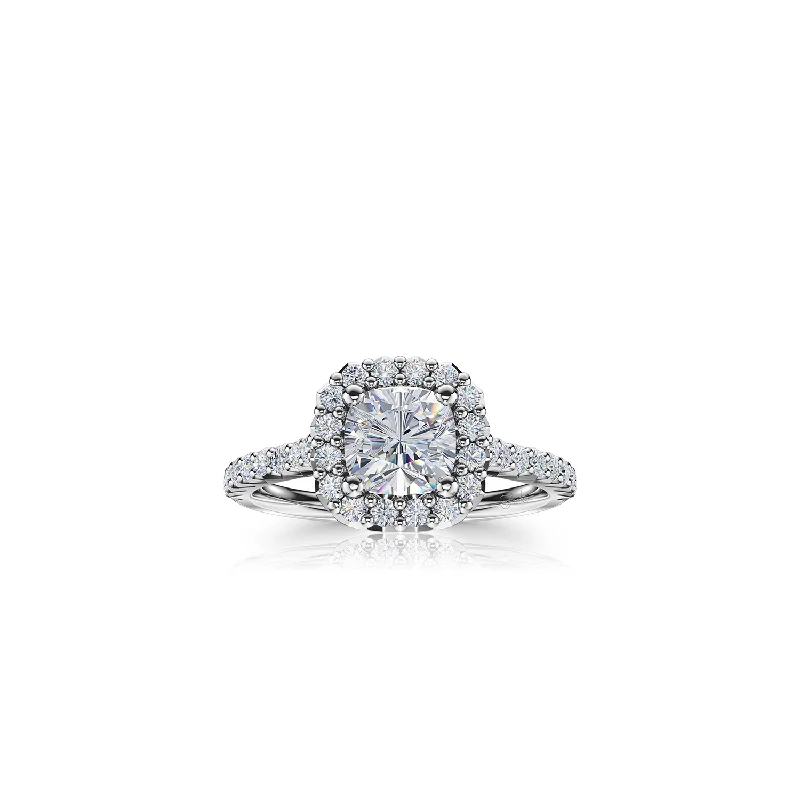 Men's Lapis Lazuli Engagement Rings in Sterling Silver with a Star - Shaped Stone SettingThe Studio Collection Cushion Cut Diamond Halo and Diamond Shank Engagement Ring