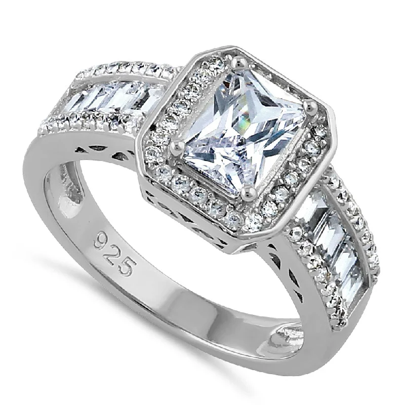 Men's Topaz Engagement Rings in 10K Gold with a Channel - Set Diamond BandSterling Silver 1.10 ct. Emerald-Cut CZ Ring Men's Topaz Engagement Rings in 10K Gold with a Channel - Set Diamond BandSterling Silver 1.10 ct. Emerald-Cut CZ Ring