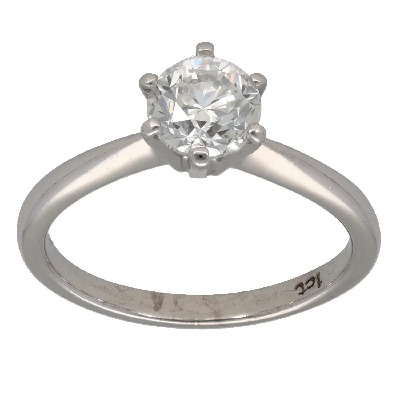 Men's Citrine Engagement Rings in Stainless Steel with a Stackable Band Design18ct White Gold 1.00ct Diamond Solitaire Ring Size L