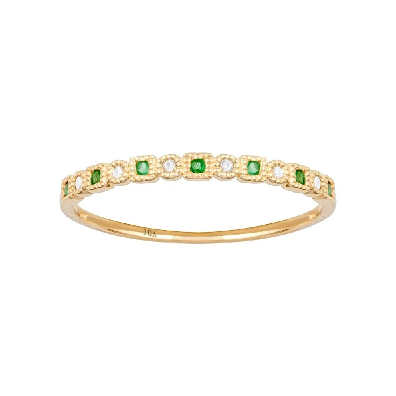 Citrine Gemstone Rings in Stainless Steel with a Stackable Design for a Trendy Everyday WearViducci 10k Yellow Gold Vintage Style Emerald and Diamond Petite Stackable Band Citrine Gemstone Rings in Stainless Steel with a Stackable Design for a Trendy Everyday WearViducci 10k Yellow Gold Vintage Style Emerald and Diamond Petite Stackable Band