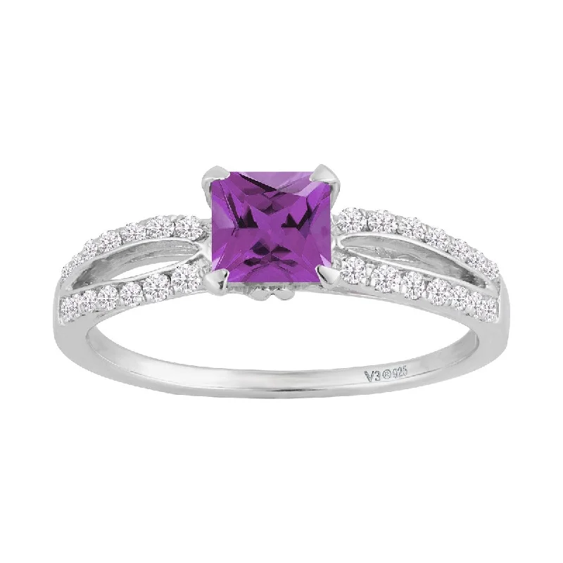 Sapphire Gemstone Rings in 18K White Gold with Diamond Accents for an Elegant EngagementSterling Silver with Natural Amethyst and White Diamond Solitaire Ring Sapphire Gemstone Rings in 18K White Gold with Diamond Accents for an Elegant EngagementSterling Silver with Natural Amethyst and White Diamond Solitaire Ring