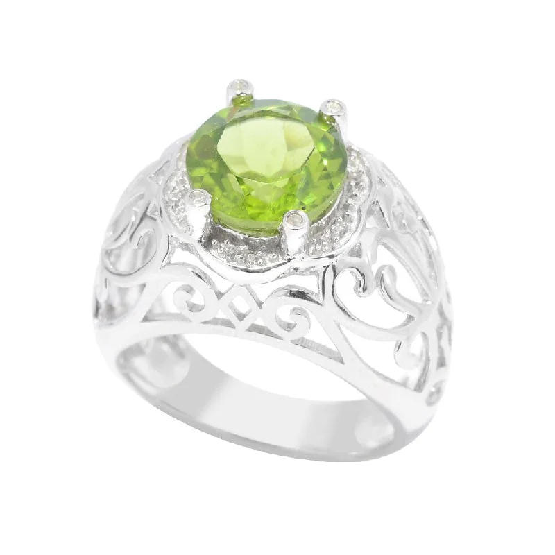 Amethyst Gemstone Rings in Sterling Silver with a Halo of Cubic Zirconia for a Budget - Friendly LuxurySterling Silver Peridot and White Zircon Scrollwork Ring Amethyst Gemstone Rings in Sterling Silver with a Halo of Cubic Zirconia for a Budget - Friendly LuxurySterling Silver Peridot and White Zircon Scrollwork Ring