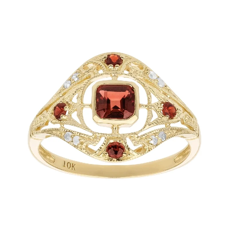 Turquoise Gemstone Rings in 925 Silver with a Southwestern - Inspired Design for a Rustic CharmViducci 10k Yellow Gold Vintage Style Genuine Garnet and Diamond Ring Turquoise Gemstone Rings in 925 Silver with a Southwestern - Inspired Design for a Rustic CharmViducci 10k Yellow Gold Vintage Style Genuine Garnet and Diamond Ring