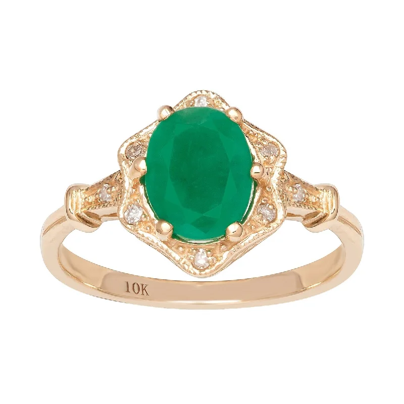 Tourmaline Gemstone Rings in 18K Two - Tone Gold with a Floral - Shaped Setting for a Feminine TouchViducci 10k Yellow Gold Vintage Style Genuine Oval Emerald and Diamond Halo Ring Tourmaline Gemstone Rings in 18K Two - Tone Gold with a Floral - Shaped Setting for a Feminine TouchViducci 10k Yellow Gold Vintage Style Genuine Oval Emerald and Diamond Halo Ring