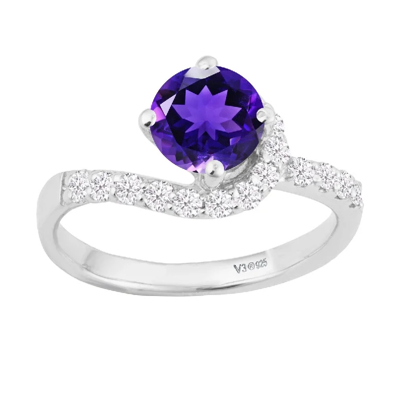 Aquamarine Gemstone Rings in 9K Gold with a Bezel Setting for a Modern and Secure FitSterling Silver with Natural Amethyst and White Zircon Promise Ring Aquamarine Gemstone Rings in 9K Gold with a Bezel Setting for a Modern and Secure FitSterling Silver with Natural Amethyst and White Zircon Promise Ring