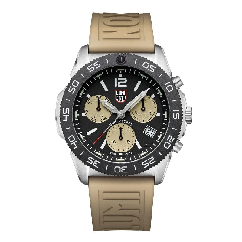 Men's Sapphire Engagement Rings in 18K White Gold with Pave Diamond AccentsPacific Diver Chronograph
Dive Watch, 44 mm Xs.3150 Men's Sapphire Engagement Rings in 18K White Gold with Pave Diamond AccentsPacific Diver Chronograph
Dive Watch, 44 mm Xs.3150