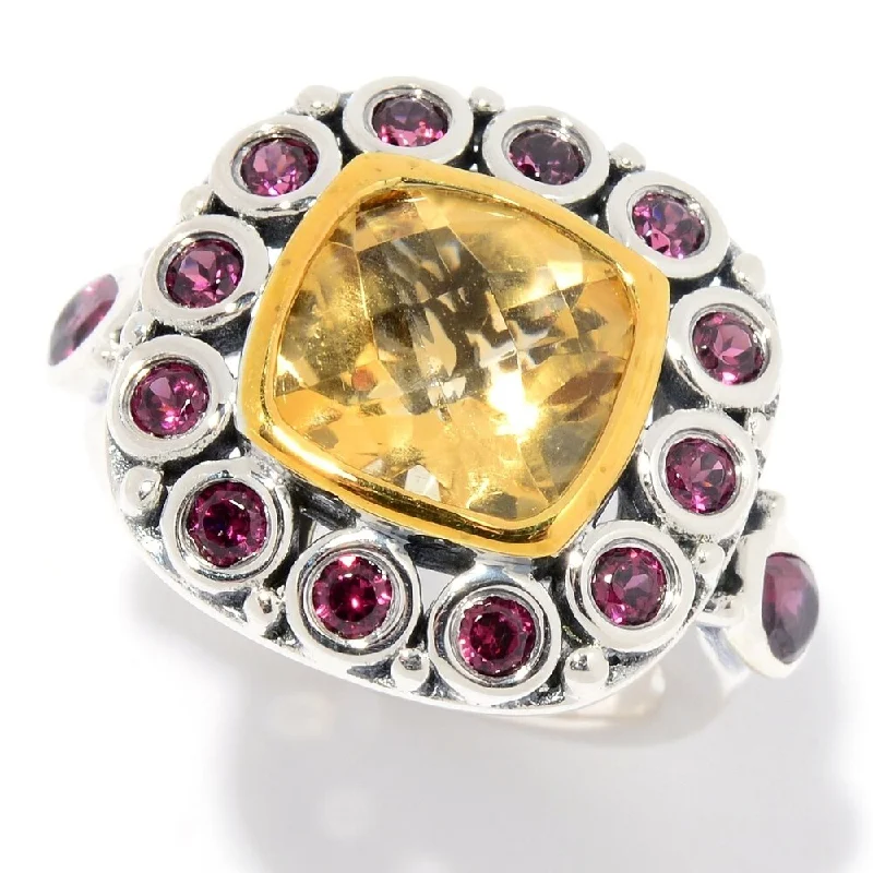 Topaz Gemstone Rings in 10K Gold with a Channel - Set Design for a Contemporary and Durable Option925 Sterling Silver Rhodolite Garnet and Citrine Ring Topaz Gemstone Rings in 10K Gold with a Channel - Set Design for a Contemporary and Durable Option925 Sterling Silver Rhodolite Garnet and Citrine Ring