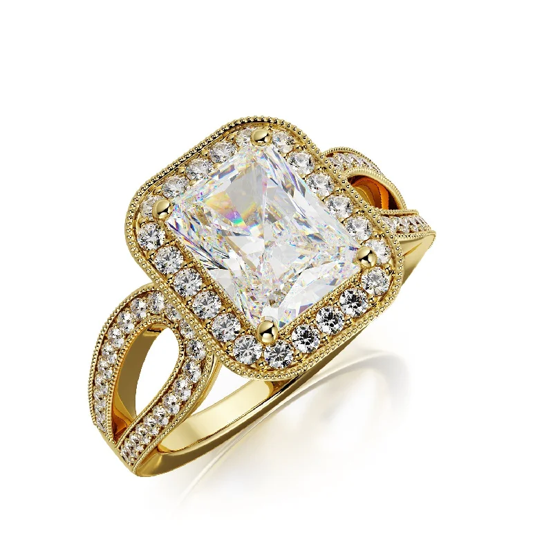 Men's Alexandrite Engagement Rings in Platinum with a Hidden Halo of DiamondsGolden Light split shank Natural Radiant Diamond Engagement Ring Men's Alexandrite Engagement Rings in Platinum with a Hidden Halo of DiamondsGolden Light split shank Natural Radiant Diamond Engagement Ring