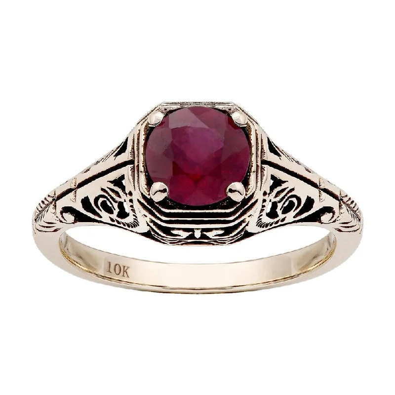 Turquoise Gemstone Rings in 925 Silver with a Southwestern - Inspired Design for a Rustic CharmViducci 10k Yellow Gold Vintage Style Genuine Round Ruby Filigree Ring Turquoise Gemstone Rings in 925 Silver with a Southwestern - Inspired Design for a Rustic CharmViducci 10k Yellow Gold Vintage Style Genuine Round Ruby Filigree Ring