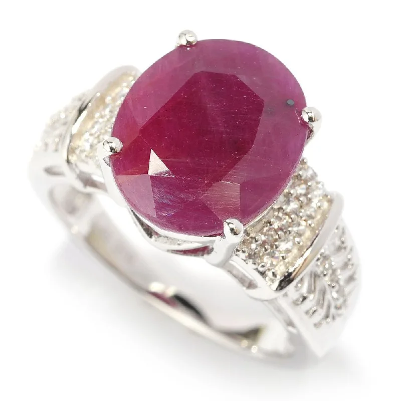 Ruby Gemstone Rings in 14K Yellow Gold with a Solitaire Setting for a Classic and Bold StatementSterling Silver Oval Madurai Ruby and White Zircon Ring Ruby Gemstone Rings in 14K Yellow Gold with a Solitaire Setting for a Classic and Bold StatementSterling Silver Oval Madurai Ruby and White Zircon Ring