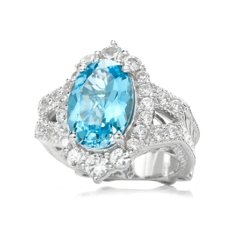 Tourmaline Gemstone Rings in 18K Two - Tone Gold with a Floral - Shaped Setting for a Feminine TouchSterling Silver 18.00ctw Swiss Blue Topaz & White Zircon Ring Tourmaline Gemstone Rings in 18K Two - Tone Gold with a Floral - Shaped Setting for a Feminine TouchSterling Silver 18.00ctw Swiss Blue Topaz & White Zircon Ring