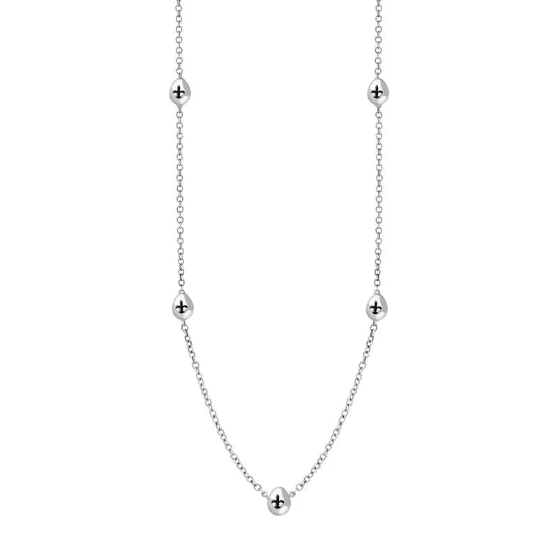 hypoallergenic chain necklacesSterling Silver Whitby Jet Fleur De Lis Link Disc Chain Necklace hypoallergenic chain necklacesSterling Silver Whitby Jet Fleur De Lis Link Disc Chain Necklace