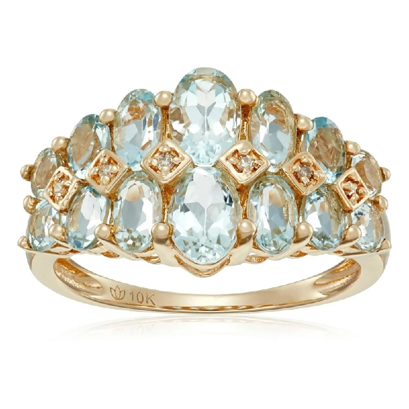Iolite Gemstone Rings in 10K Gold with a Twisted Band for a Distinctive and Stylish Accessory10k Yellow Gold Aquamarine and Diamond Accented Band Ring, Size 7 Iolite Gemstone Rings in 10K Gold with a Twisted Band for a Distinctive and Stylish Accessory10k Yellow Gold Aquamarine and Diamond Accented Band Ring, Size 7
