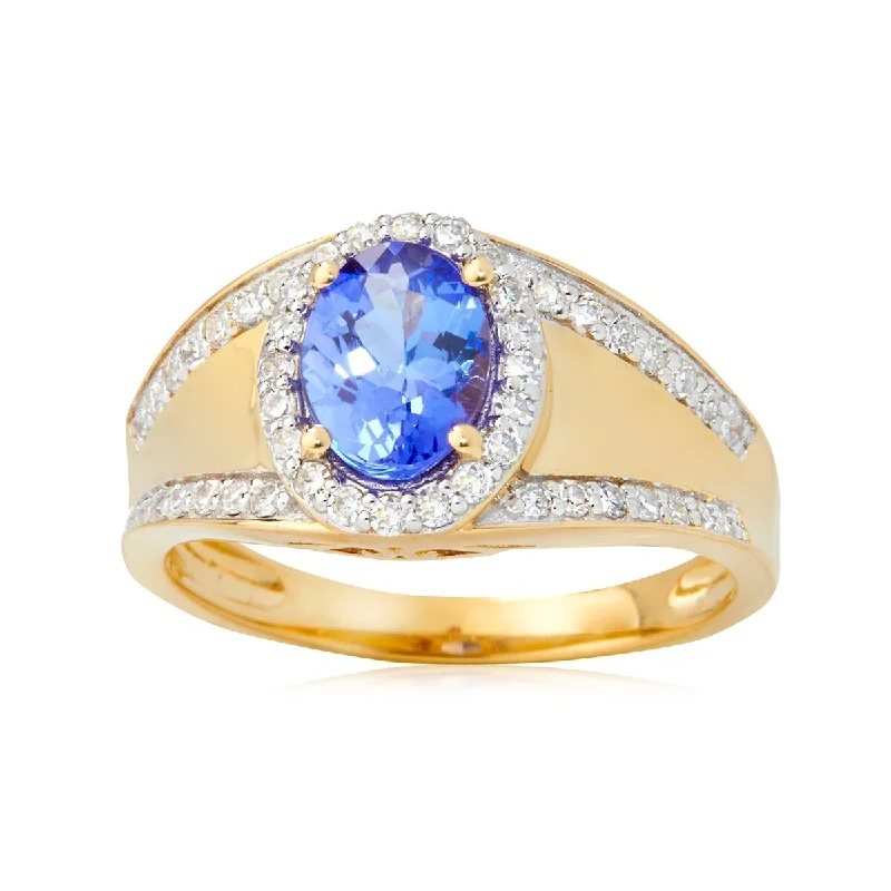 Tourmaline Gemstone Rings in 18K Two - Tone Gold with a Floral - Shaped Setting for a Feminine Touch14KT Yellow Gold Tanzanite and Diamond Ring Tourmaline Gemstone Rings in 18K Two - Tone Gold with a Floral - Shaped Setting for a Feminine Touch14KT Yellow Gold Tanzanite and Diamond Ring