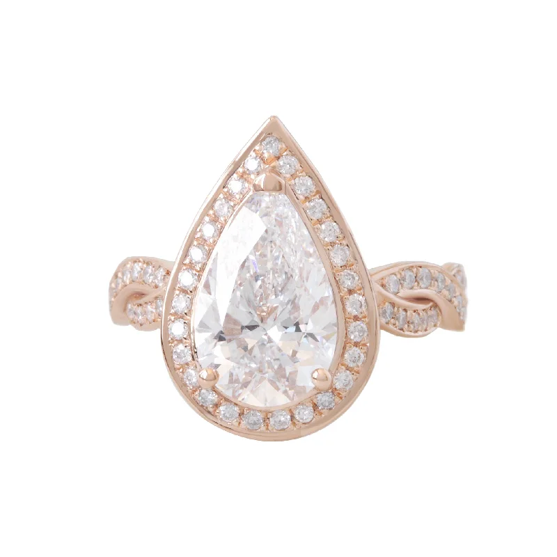 Men's Turquoise Engagement Rings in 925 Silver with a Southwestern - Inspired Band2 carat Pear diamond engagement ring - "Zeus" ♥