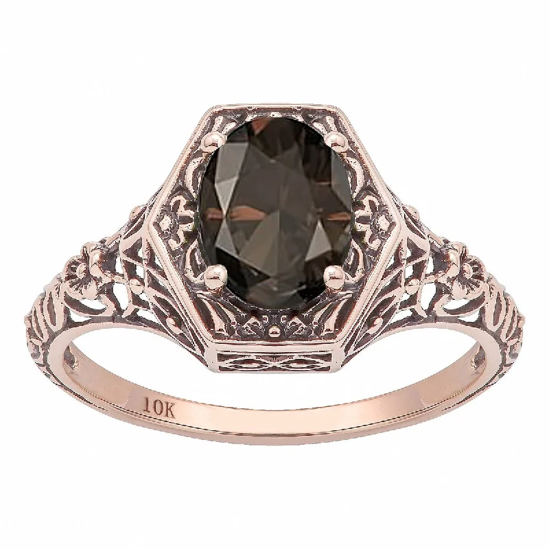 Citrine Gemstone Rings in Stainless Steel with a Stackable Design for a Trendy Everyday WearViducci 10k Rose Gold Vintage Style Genuine Oval Smoky Quartz Ring Citrine Gemstone Rings in Stainless Steel with a Stackable Design for a Trendy Everyday WearViducci 10k Rose Gold Vintage Style Genuine Oval Smoky Quartz Ring