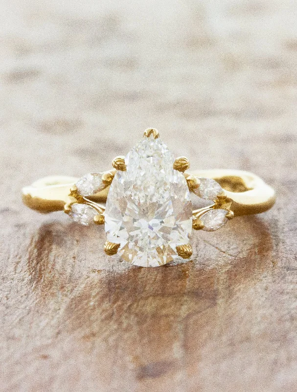 Men's Tourmaline Engagement Rings in 18K Two - Tone Gold with a Floral - Inspired SettingAdamaris - 1.58ct Pear Lab Grown Diamond