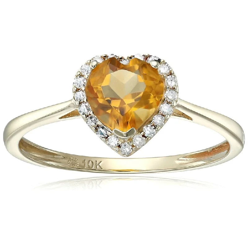 Topaz Gemstone Rings in 10K Gold with a Channel - Set Design for a Contemporary and Durable Option10k Yellow Gold Citrine and Diamond Solitaire Heart Halo Engagement Ring, Size 7 Topaz Gemstone Rings in 10K Gold with a Channel - Set Design for a Contemporary and Durable Option10k Yellow Gold Citrine and Diamond Solitaire Heart Halo Engagement Ring, Size 7