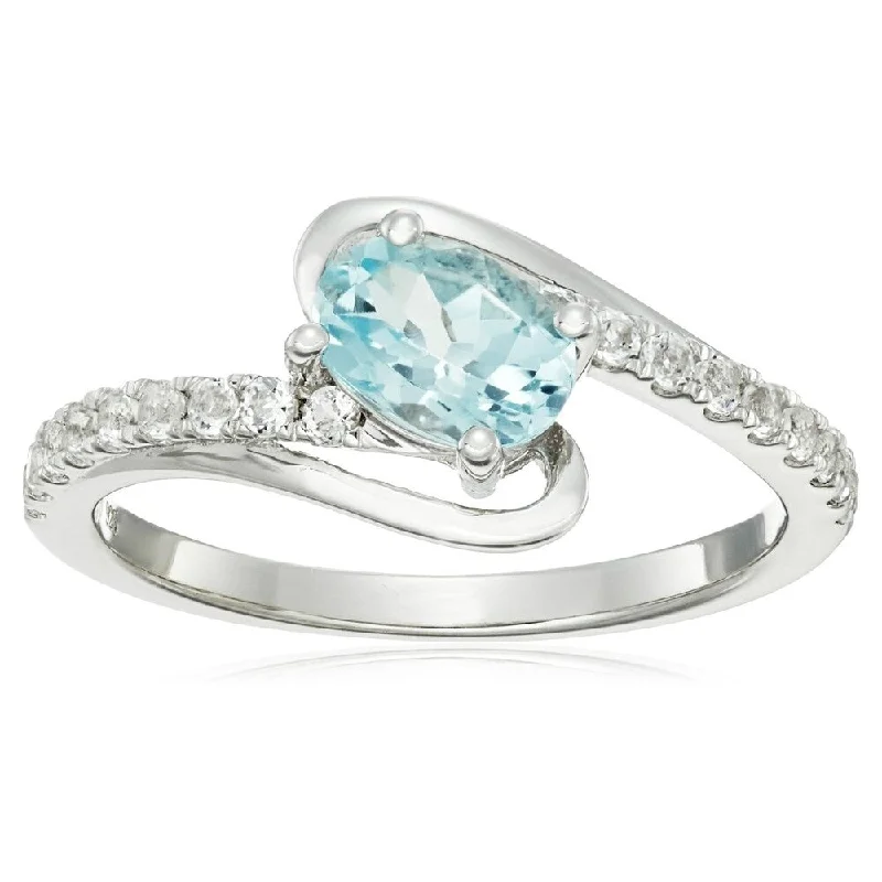 Sapphire Gemstone Rings in 18K White Gold with Diamond Accents for an Elegant EngagementPinctore Sterling Silver Aquamarine with White Topaz Ring Sapphire Gemstone Rings in 18K White Gold with Diamond Accents for an Elegant EngagementPinctore Sterling Silver Aquamarine with White Topaz Ring