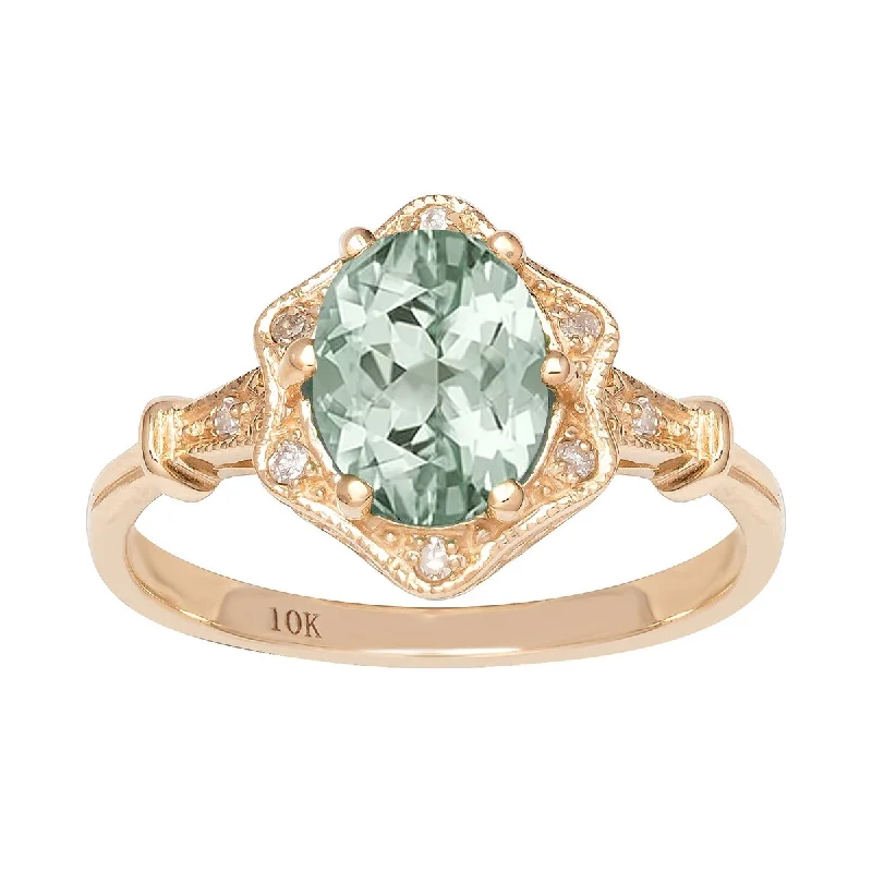Moonstone Gemstone Rings in Silver - Plated Copper with a Celtic - Inspired Pattern for a Mystical VibeViducci 10k Yellow Gold Vintage Style Genuine Oval Green Amethyst and Diamond Halo Ring Moonstone Gemstone Rings in Silver - Plated Copper with a Celtic - Inspired Pattern for a Mystical VibeViducci 10k Yellow Gold Vintage Style Genuine Oval Green Amethyst and Diamond Halo Ring