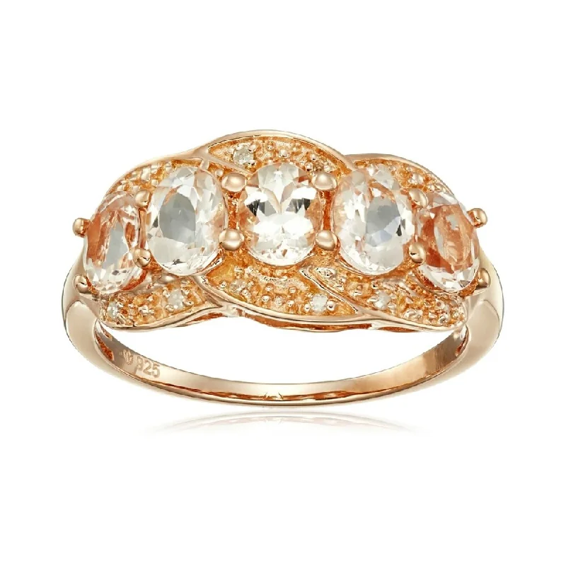 Iolite Gemstone Rings in 10K Gold with a Twisted Band for a Distinctive and Stylish AccessoryRose Gold-Plated Silver Morganite & Diamond Ring Iolite Gemstone Rings in 10K Gold with a Twisted Band for a Distinctive and Stylish AccessoryRose Gold-Plated Silver Morganite & Diamond Ring