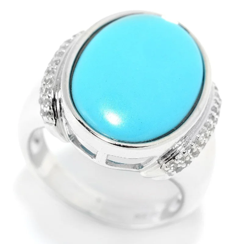 Topaz Gemstone Rings in 10K Gold with a Channel - Set Design for a Contemporary and Durable Option925 Sterling Silver Sonora Beauty Turquoise and White Natural Zircon Ring Topaz Gemstone Rings in 10K Gold with a Channel - Set Design for a Contemporary and Durable Option925 Sterling Silver Sonora Beauty Turquoise and White Natural Zircon Ring