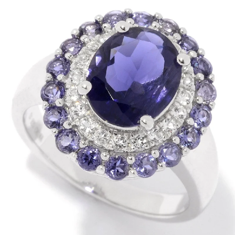Jasper Gemstone Rings in 18K Gold Vermeil with a Matte Finish for a Subtle and Elegant LookSterling Silver Iolite & White Topaz Double Halo Ring Jasper Gemstone Rings in 18K Gold Vermeil with a Matte Finish for a Subtle and Elegant LookSterling Silver Iolite & White Topaz Double Halo Ring