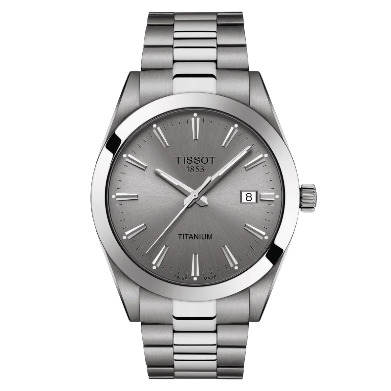 Men's Topaz Engagement Rings in 10K Gold with a Channel - Set Diamond BandTissot Gentleman Titanium T127.410.44.081.00 Men's Topaz Engagement Rings in 10K Gold with a Channel - Set Diamond BandTissot Gentleman Titanium T127.410.44.081.00
