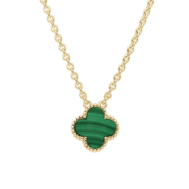 chain necklaces for plus size18ct Yellow Gold Malachite Bloom Small Four Leaf Clover Ball Edge Chain Necklace chain necklaces for plus size18ct Yellow Gold Malachite Bloom Small Four Leaf Clover Ball Edge Chain Necklace