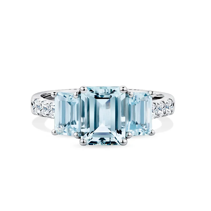 Men's Agate Engagement Rings in Sterling Silver with a Mosaic - Style InlayBluebird™ Aquamarine & 0.25ct TW Diamond Ring in 9ct White Gold Men's Agate Engagement Rings in Sterling Silver with a Mosaic - Style InlayBluebird™ Aquamarine & 0.25ct TW Diamond Ring in 9ct White Gold