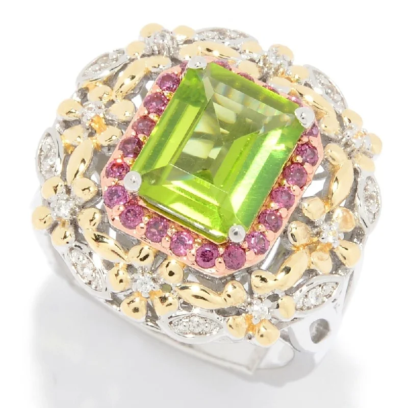 Alexandrite Gemstone Rings in Platinum with a Hidden Halo for a Rare and Luxurious PieceSterling Silver 3.75ctw Peridot, Rhodolite & White Zircon Flower Ring Alexandrite Gemstone Rings in Platinum with a Hidden Halo for a Rare and Luxurious PieceSterling Silver 3.75ctw Peridot, Rhodolite & White Zircon Flower Ring