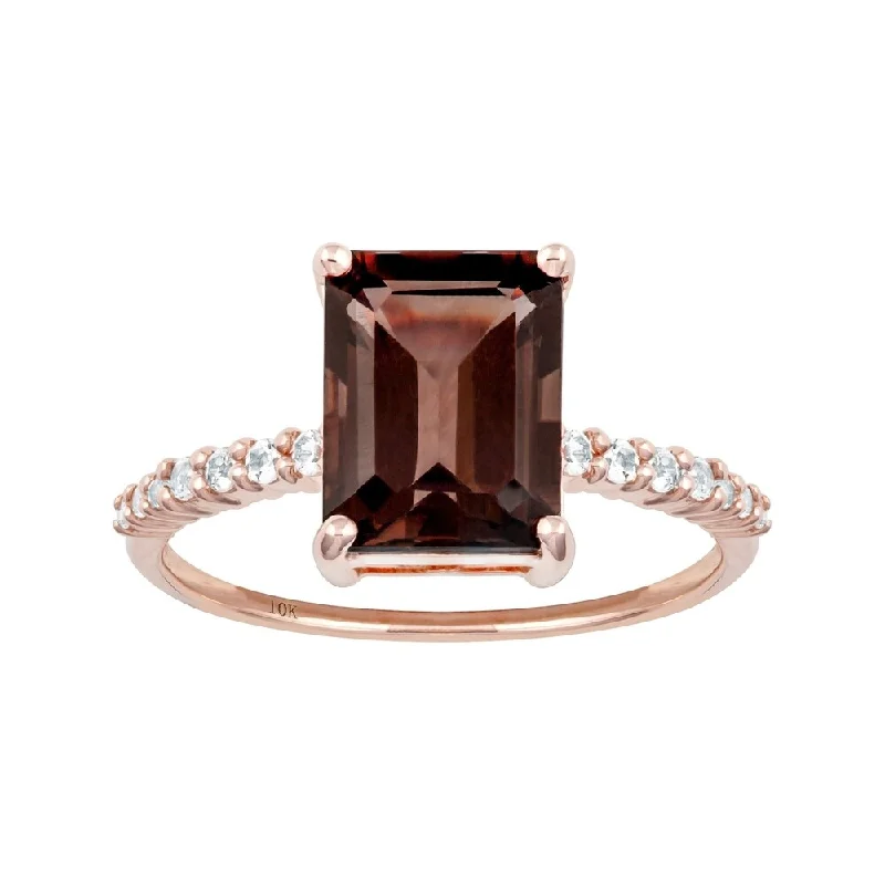 Tanzanite Gemstone Rings in 10K Gold with a Trilogy Design for a Sophisticated GiftViducci 10k Rose Gold Emerald-Cut Smoky Quartz and White Topaz Ring Tanzanite Gemstone Rings in 10K Gold with a Trilogy Design for a Sophisticated GiftViducci 10k Rose Gold Emerald-Cut Smoky Quartz and White Topaz Ring
