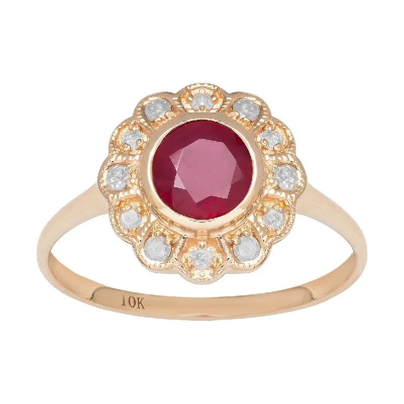 Iolite Gemstone Rings in 10K Gold with a Twisted Band for a Distinctive and Stylish AccessoryViducci 10k Yellow Gold Vintage Style Genuine Round Ruby and Diamond Halo Ring Iolite Gemstone Rings in 10K Gold with a Twisted Band for a Distinctive and Stylish AccessoryViducci 10k Yellow Gold Vintage Style Genuine Round Ruby and Diamond Halo Ring