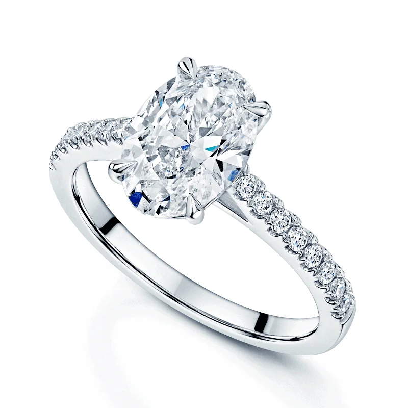 Men's Sapphire Engagement Rings in 18K White Gold with Pave Diamond AccentsPlatinum GIA Certificated 2.05 Carat Oval Cut Diamond Solitaire Ring With Diamond Shoulders Men's Sapphire Engagement Rings in 18K White Gold with Pave Diamond AccentsPlatinum GIA Certificated 2.05 Carat Oval Cut Diamond Solitaire Ring With Diamond Shoulders