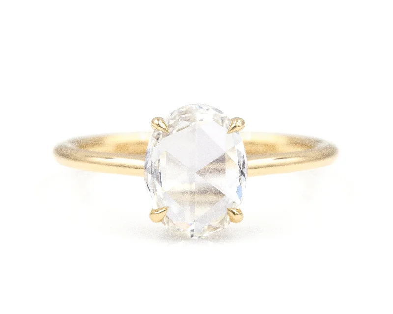 Men's Tourmaline Engagement Rings in 18K Two - Tone Gold with a Floral - Inspired Setting1.15-Carat Rose Cut Oval Solitaire Men's Tourmaline Engagement Rings in 18K Two - Tone Gold with a Floral - Inspired Setting1.15-Carat Rose Cut Oval Solitaire