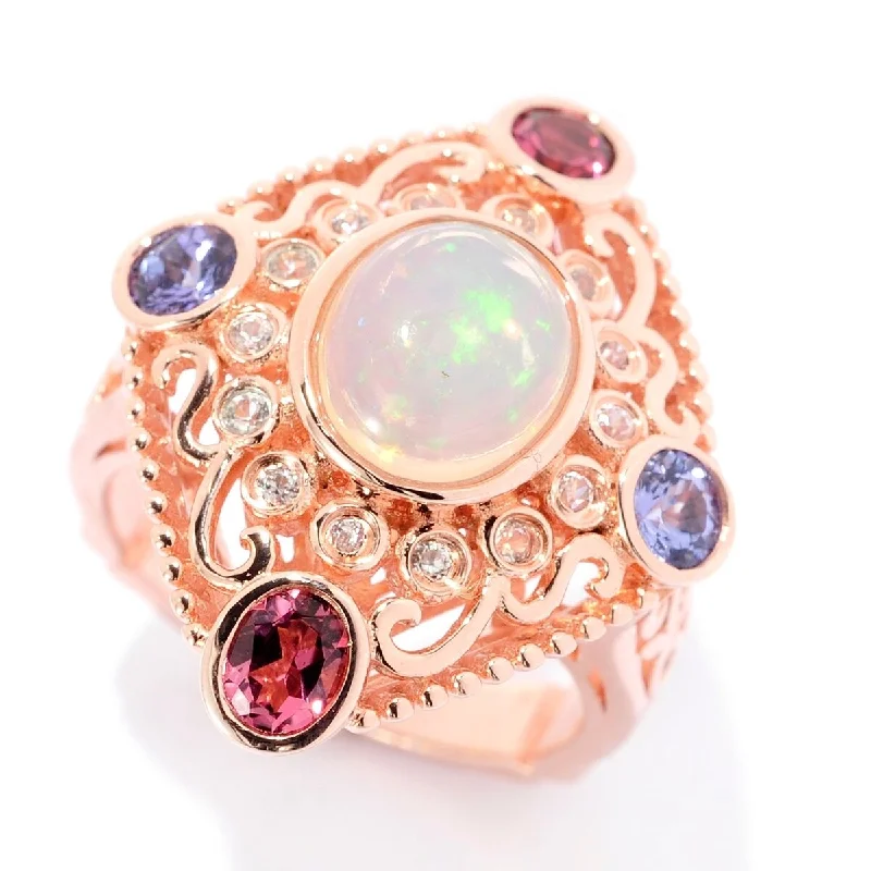 Citrine Gemstone Rings in Stainless Steel with a Stackable Design for a Trendy Everyday WearEthiopian Opal, Pink Tourmaline & Multi Gemstone Cocktail Ring Citrine Gemstone Rings in Stainless Steel with a Stackable Design for a Trendy Everyday WearEthiopian Opal, Pink Tourmaline & Multi Gemstone Cocktail Ring