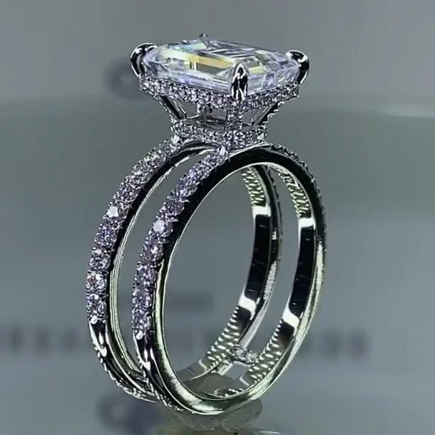 Men's Ruby Engagement Rings in Rose Gold with a Solitaire Design for a Romantic Gesture7.4CT Emerald Cut Engagement Ring In Sterling Silver Men's Ruby Engagement Rings in Rose Gold with a Solitaire Design for a Romantic Gesture7.4CT Emerald Cut Engagement Ring In Sterling Silver