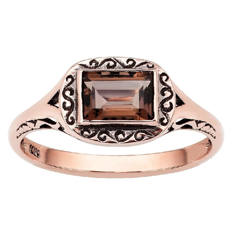 Sapphire Gemstone Rings in 18K White Gold with Diamond Accents for an Elegant EngagementViducci 10k Rose Gold Vintage Style Smoky Quartz Scroll Ring Sapphire Gemstone Rings in 18K White Gold with Diamond Accents for an Elegant EngagementViducci 10k Rose Gold Vintage Style Smoky Quartz Scroll Ring