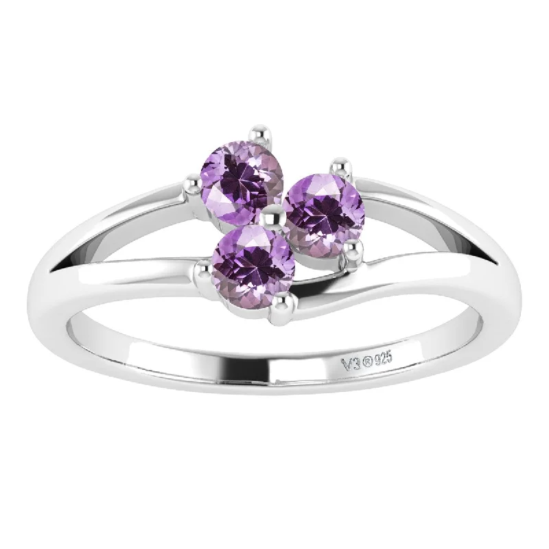 Lapis Lazuli Gemstone Rings in Sterling Silver with a Star - Shaped Setting for a Celestial - Inspired PieceSterling Silver with Natural Amethyst Three Stone Ring Lapis Lazuli Gemstone Rings in Sterling Silver with a Star - Shaped Setting for a Celestial - Inspired PieceSterling Silver with Natural Amethyst Three Stone Ring