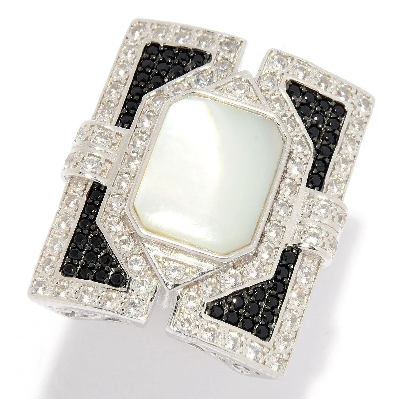 Tourmaline Gemstone Rings in 18K Two - Tone Gold with a Floral - Shaped Setting for a Feminine TouchDallas Prince Mother-of-Pearl, Black Spinel & White Zircon Rectangular Ring Tourmaline Gemstone Rings in 18K Two - Tone Gold with a Floral - Shaped Setting for a Feminine TouchDallas Prince Mother-of-Pearl, Black Spinel & White Zircon Rectangular Ring