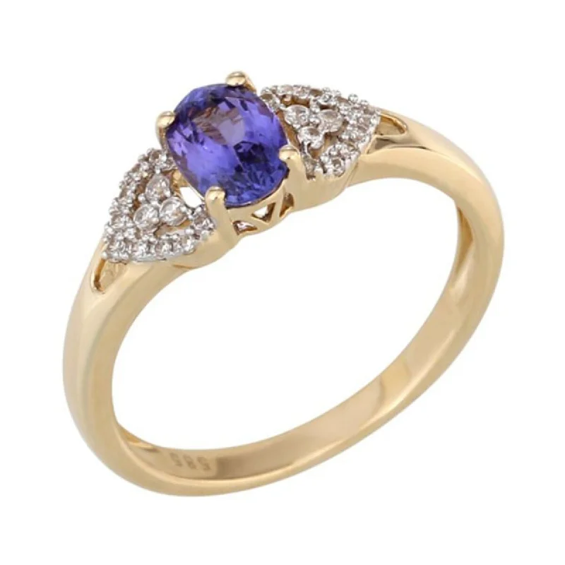 Citrine Gemstone Rings in Stainless Steel with a Stackable Design for a Trendy Everyday Wear14K Gold Tanzanite and White Natural Zircon Ring Citrine Gemstone Rings in Stainless Steel with a Stackable Design for a Trendy Everyday Wear14K Gold Tanzanite and White Natural Zircon Ring