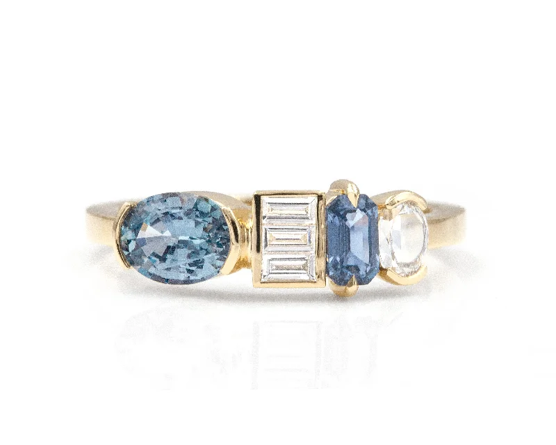 Men's Emerald Engagement Rings with 14K Yellow Gold and Vintage - Style FiligreeCerulean Patchwork Ring Men's Emerald Engagement Rings with 14K Yellow Gold and Vintage - Style FiligreeCerulean Patchwork Ring
