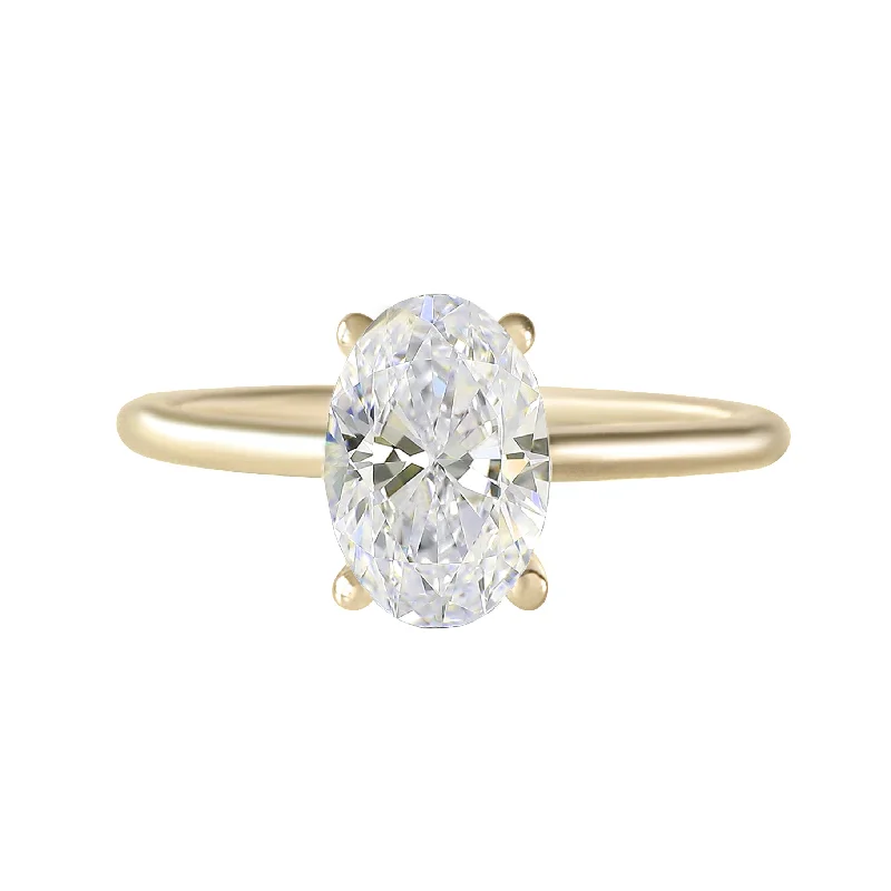 Men's Diamond Engagement Rings with Platinum Band and Halo Setting for a Luxury ProposalSolitaire Oval Diamond Classic Engagement Ring - Arya Oval