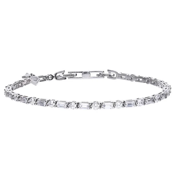 Baguette & Round Cut Zirconia Bracelet
