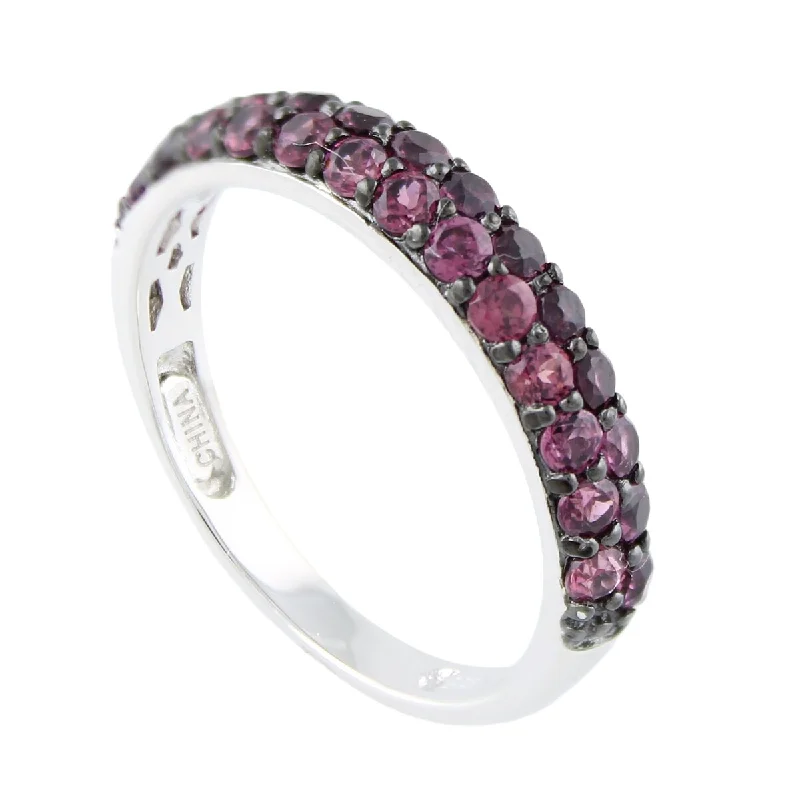 Amethyst Gemstone Rings in Sterling Silver with a Halo of Cubic Zirconia for a Budget - Friendly LuxurySterling Silver Rhodolite Stack Band Ring Size - 7 Amethyst Gemstone Rings in Sterling Silver with a Halo of Cubic Zirconia for a Budget - Friendly LuxurySterling Silver Rhodolite Stack Band Ring Size - 7